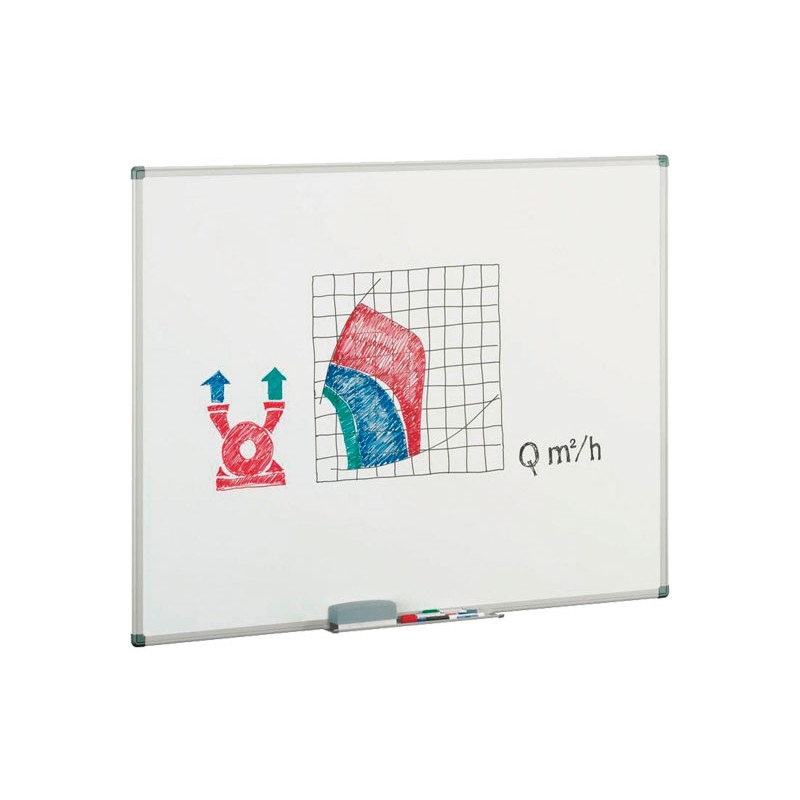 Pizarra blanca no magnética estratificada marco de aluminio Faibo 122x150cm