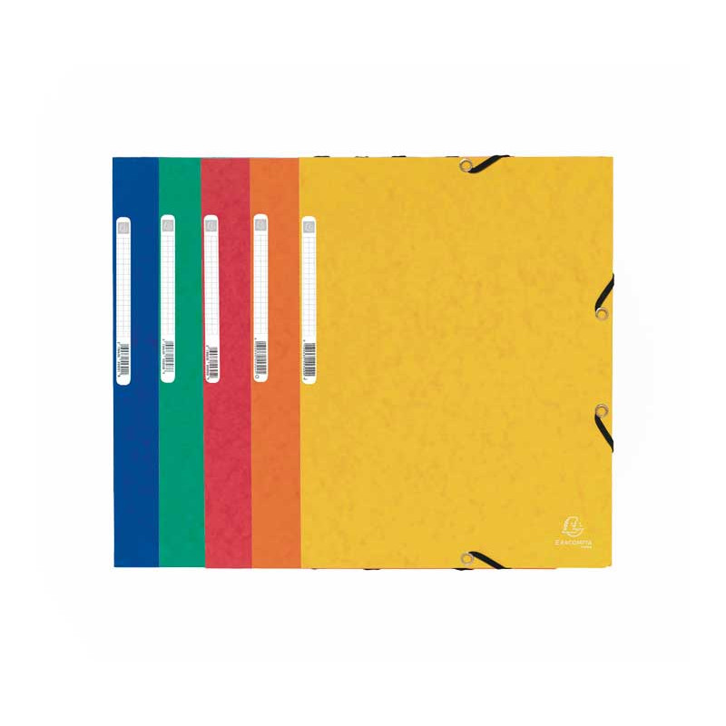 P/10 Carpeta con gomas y solapas cartulina lustrada A4 Exacompta Colores surtidos