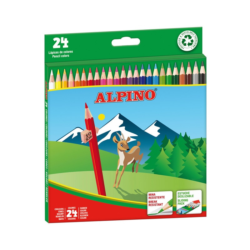 Caja de 24 Lápices de colores Alpino Surtidos Hexagonal Libre de madera