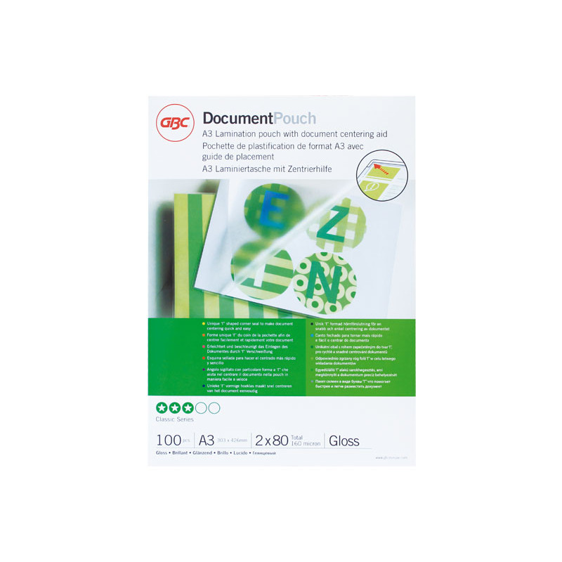 Funda para Plastificar GBC A3 80 Micras (Pack 100 und)