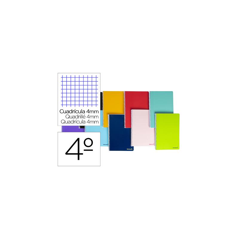 Cuaderno Espiral A5 Liderpapel 75 g Cuadro 4mm 40 hojas Tapa Blanda